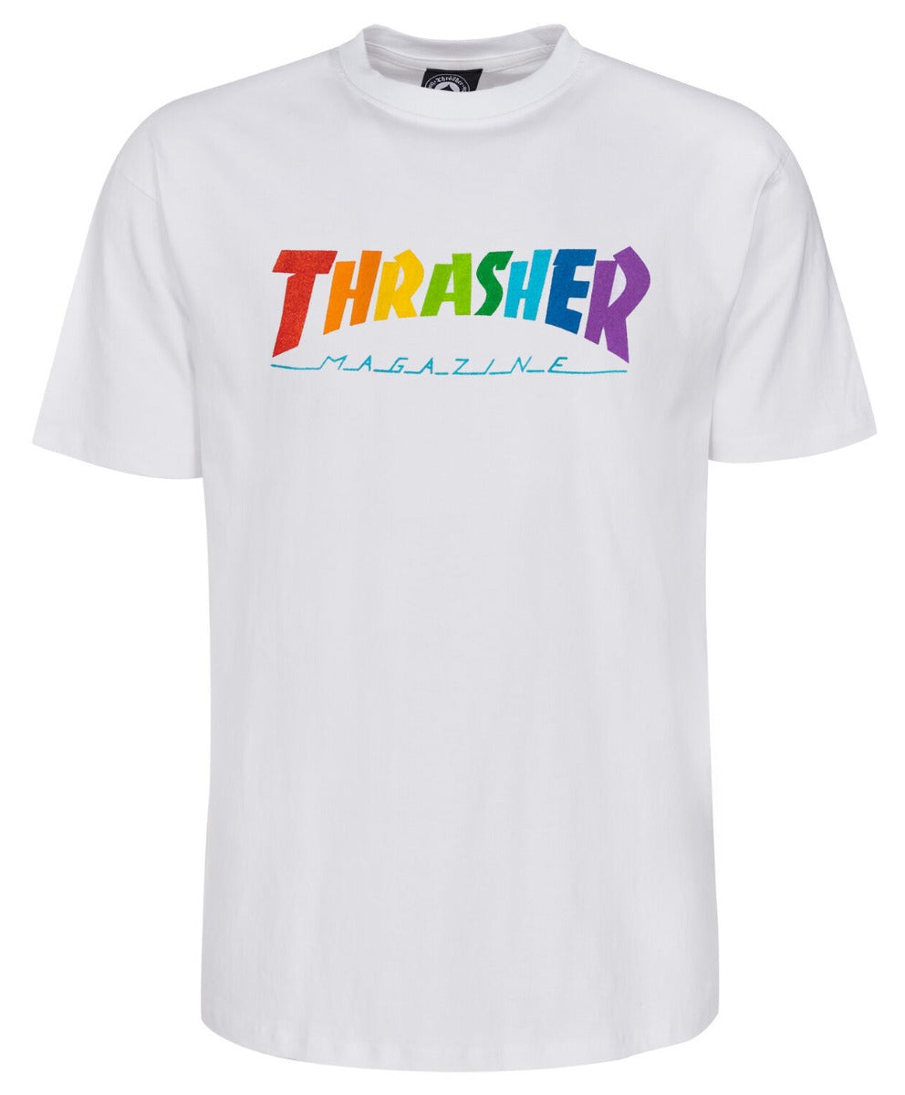 T-Shirt Thrasher Rainbow Mag - Blanc