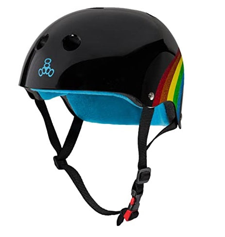 Casco Triple 8 Sweatsaver - Negro Rainbow Sparkle