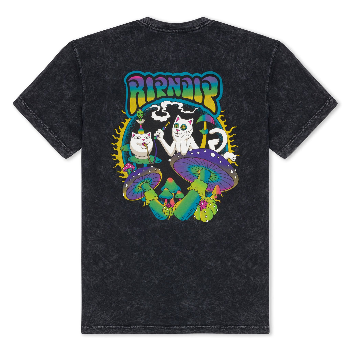 Camiseta RIPNDIP Psychedelic Garden - Lavado mineral negro