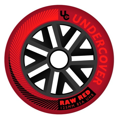 Ruedas Undercover Raw Red con radio de bala de 125 mm 85a - Juego de 6