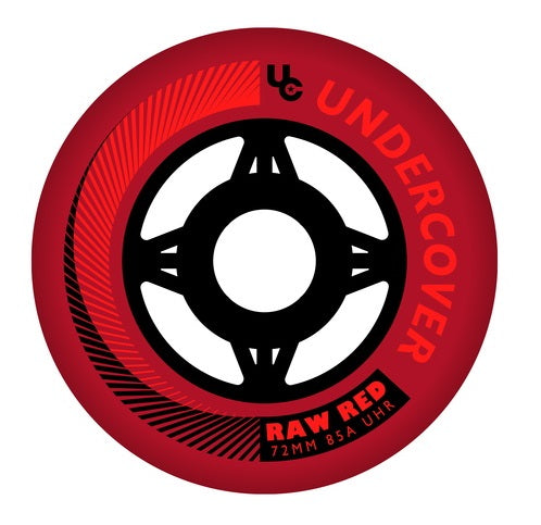 Ruedas Undercover Raw Red con radio de bala 72 mm 85a - Juego de 4