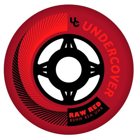 Ruedas Undercover Raw Red con radio de bala de 80 mm 85a - Juego de 4