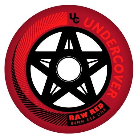 Ruedas Undercover Raw Red con radio de bala 84 mm 88a - Juego de 4