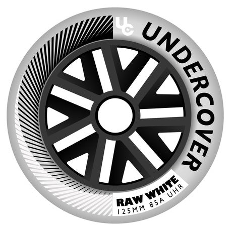 Ruedas Undercover Raw White con radio de bala de 125 mm 85a - Juego de 6