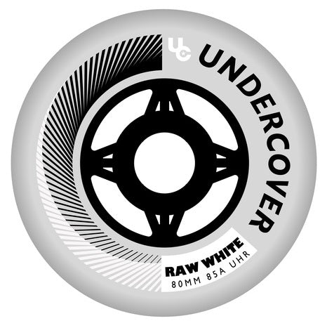 Ruedas Undercover Raw White con radio de bala de 80 mm 85a - Juego de 4