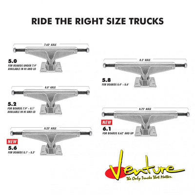 Venture All Polished Skateboard Trucks High - 6.1